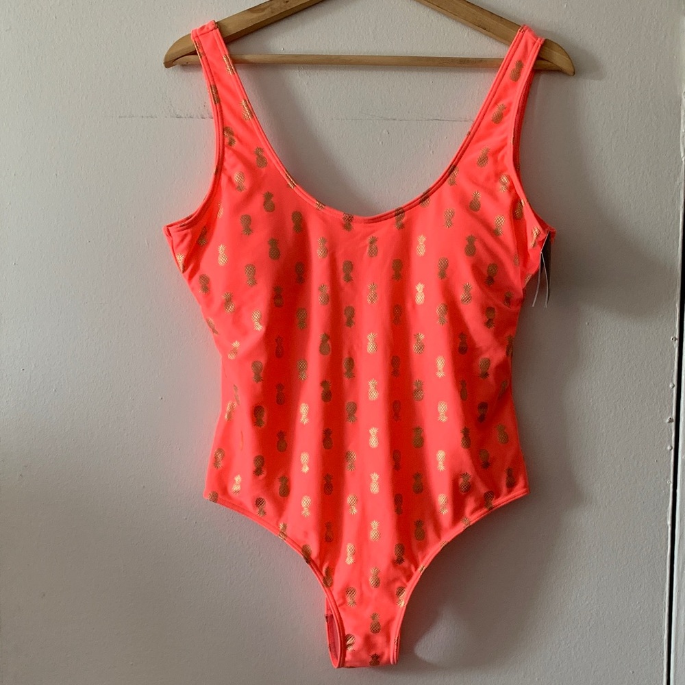 Smart & Sexy Swim Neon Pink and Gold Women Bodysuit